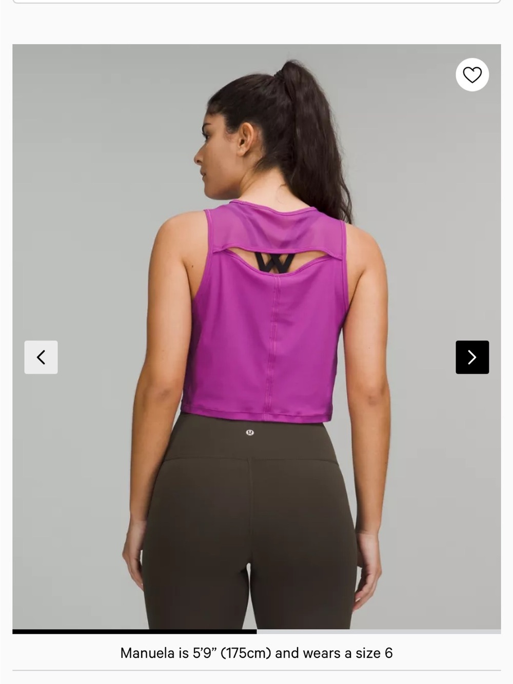 Lululemon sculpt cropped tank top